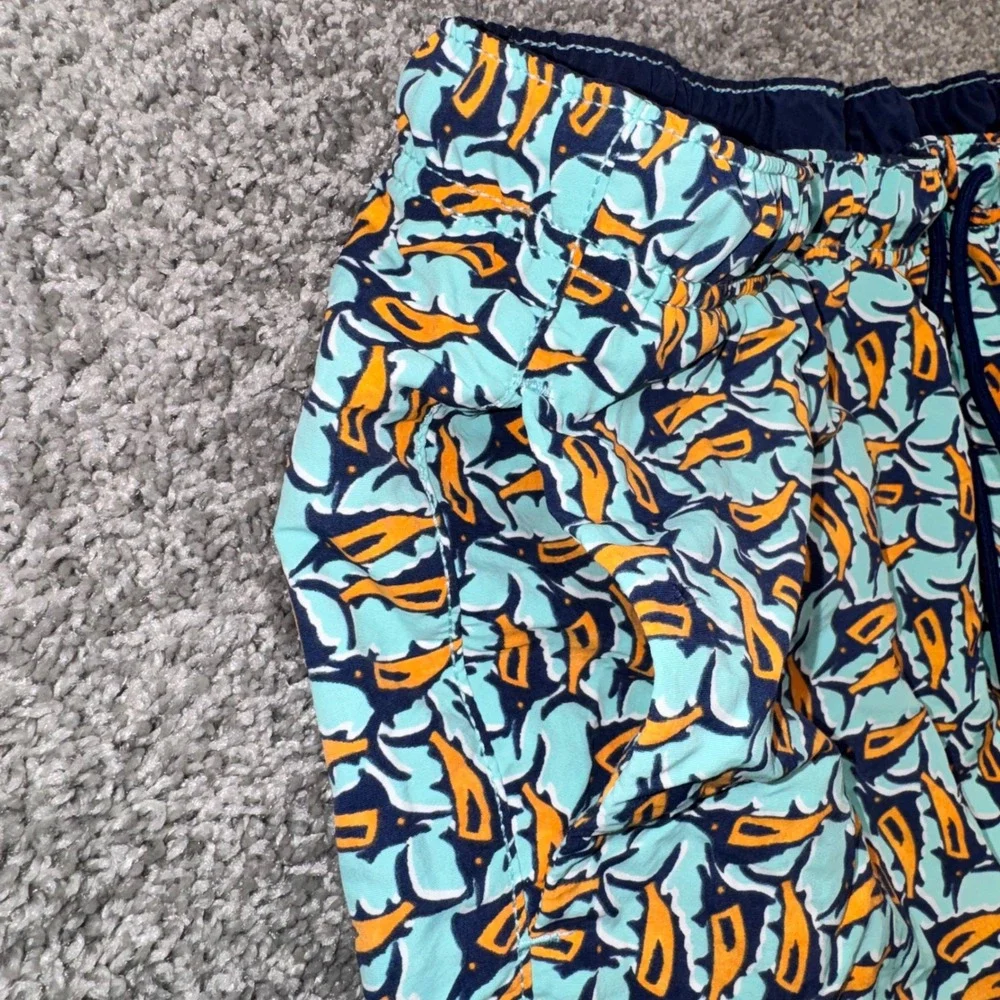 Tommy Bahama Swim Trunks Mens Abstract Marlin Print Turquoise XL NEW